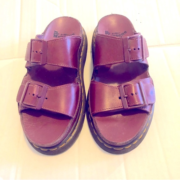 DR. MARTENS Cyprus - 2 Strap Slide, Burgundy, Women’s Size UK 4 / US 6 - Picture 7 of 7